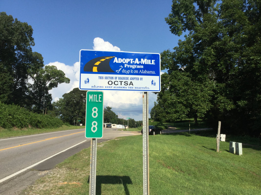 The Adopt-A-Mile program signage which a section of roadside adopted by OCTSA at mile marker 88. 